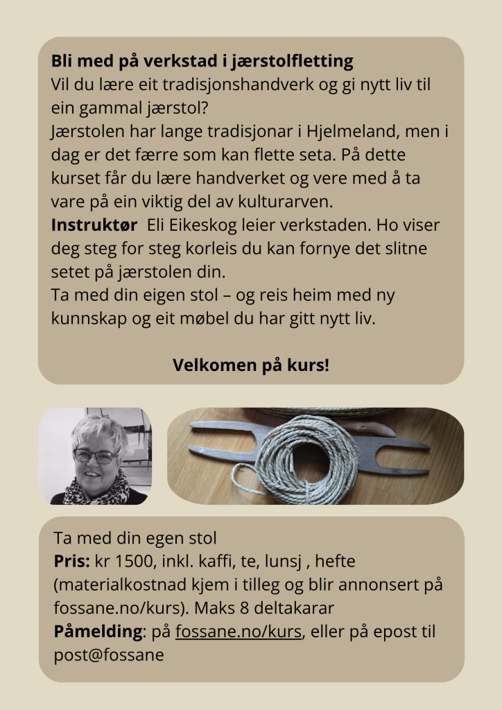 kurs jærstolfletting flyer